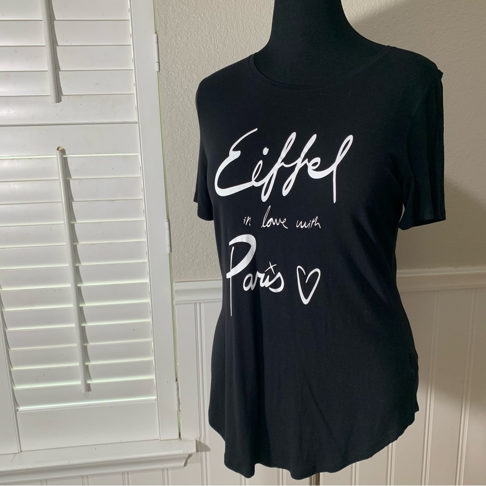 Old Navy short Sleeves tee shirt top Eiffel pairs graphic